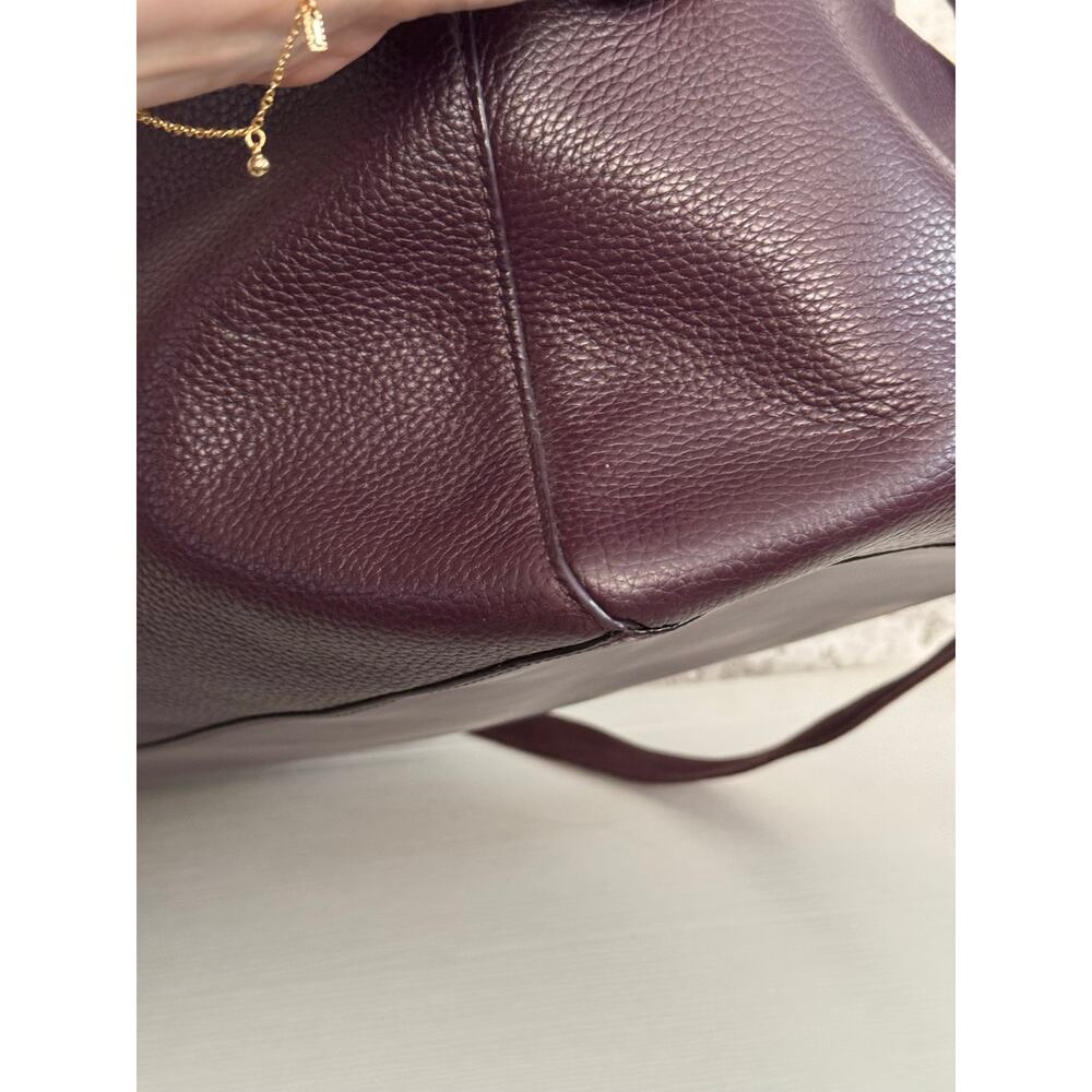 Kate Spade Filipa Mahogany Pebbled Leather Weekender Duffel Travel Bag - Picture 8 of 16
